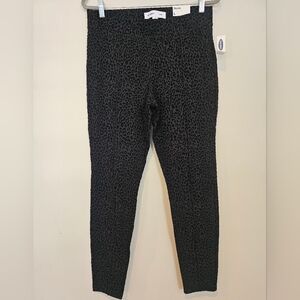 Old Navy Women's Size Large Stevie Pull On Black Leopard Print Pants H-Rise NWT